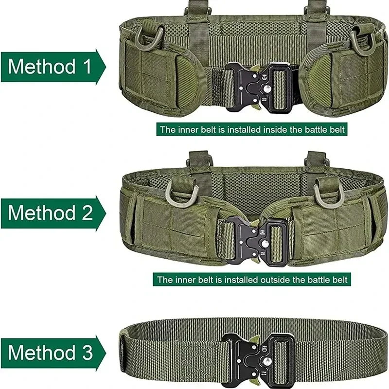 Men\'s Belt Outdoor Hunting Tactical Belt Multi-Function Buckle Nylon Belt High Quality Outdoors Sport Canvas Belt Neutral Girdle