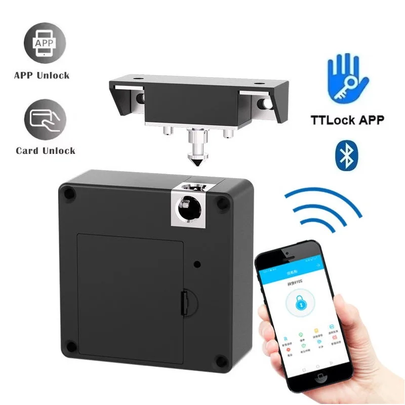 TTLock Hidden Keyless Digital Drawer Smart Lock with APP NFC RFID Unlocking For Home Office Gym Sport Centre Drawers Cabinet