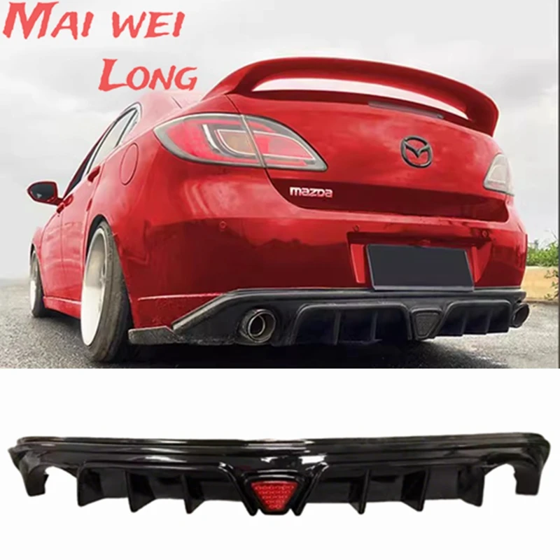 Für 2009-2015 Mazda 6, GR Typ Glänzend Schwarz Hinten Stoßstange Diffusor Spoiler Lippe Flügel Body Kit Splitter Auto zubehör Upgrad