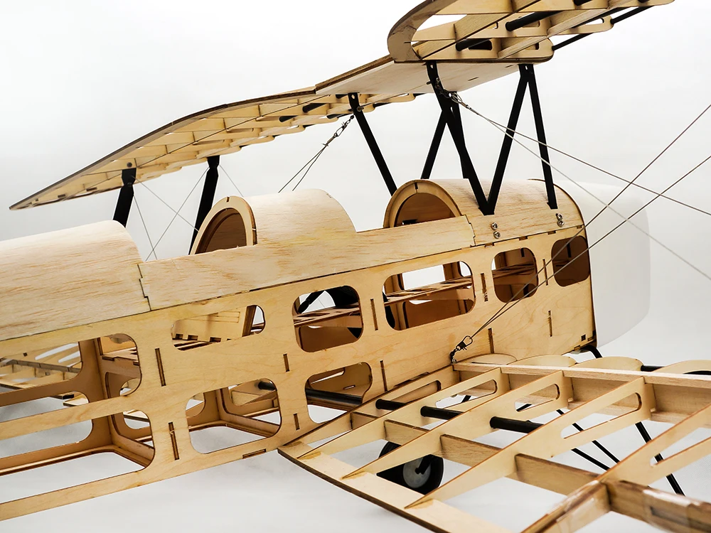 DW Hobby Tiger Moth 2017 Biplane 1.4M Wingspan Plane Laser Cut Balsa Model Aircraft Kit 4CH Electric & Gas Powered RC Airplane - view 6