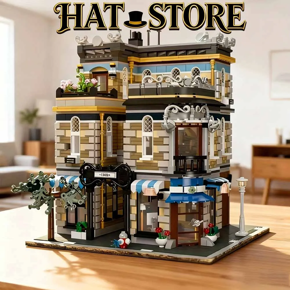 

89121 Jiestar Creative Expert Ideas City Street view Hat Shop Building Blocks Moc Model Toys room decoration puzzle 2895pcs