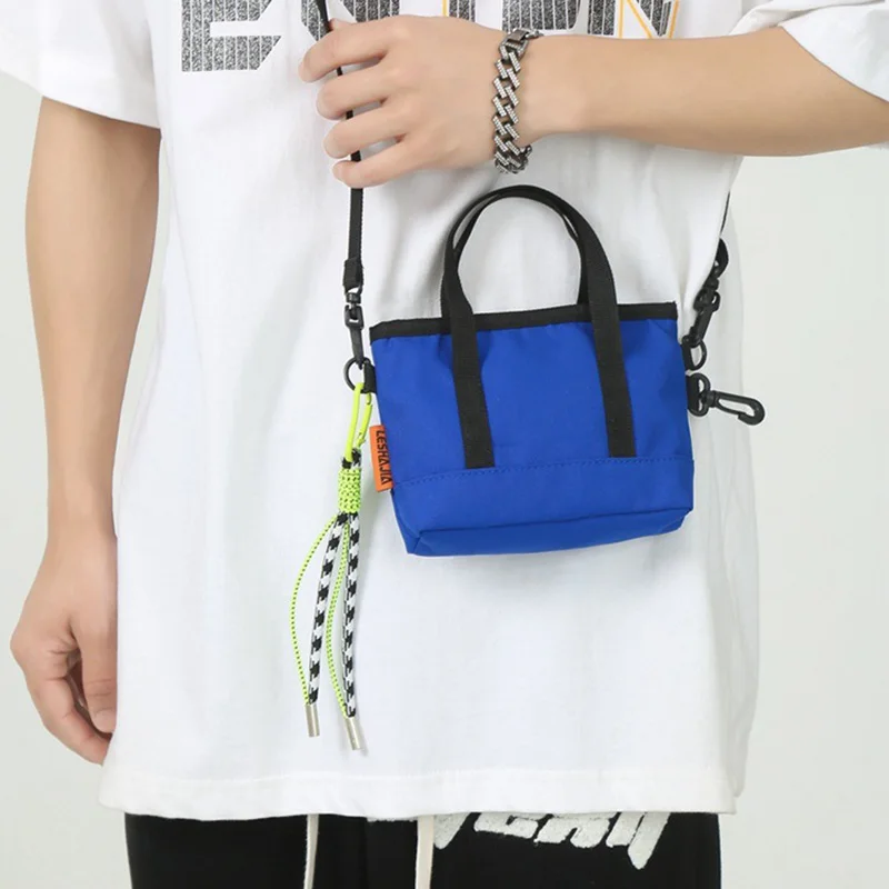 Solid Color Single Shoulder Crossbody Bag for Men Small Handbag Waterproof Sports Mini Tote Women Purse Casual Bolsa Masculina