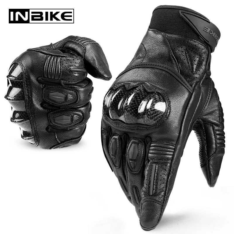 

INBIKE Motorcycle Gloves Available All-seasons Touchable Goatskin Riding Professional Unisex Thickened Protection Accessories