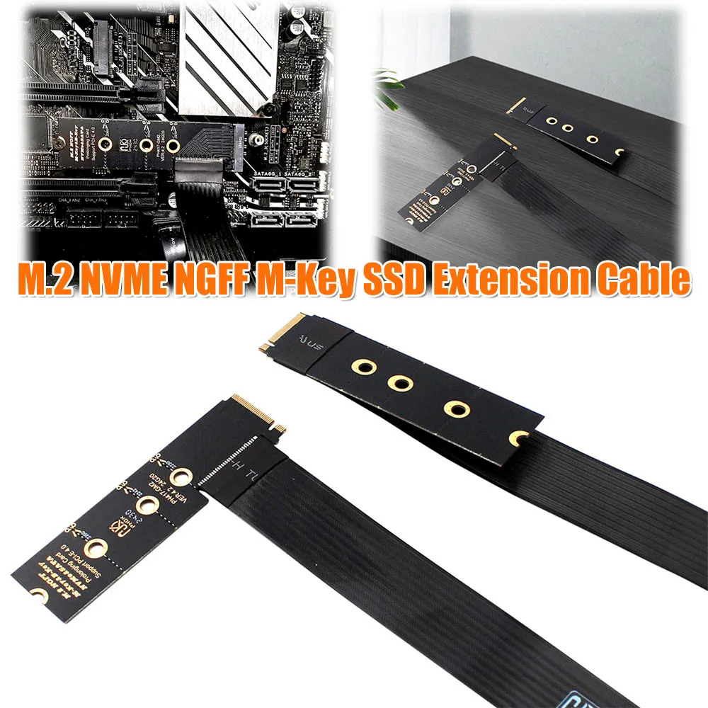M.2 NVME Extender Support PCle4.0 NGFF M-Key PCIe4.0 SSD Extention Card Solid Drive Riser Card for M.2 2230 2242 2260 2280 SSD