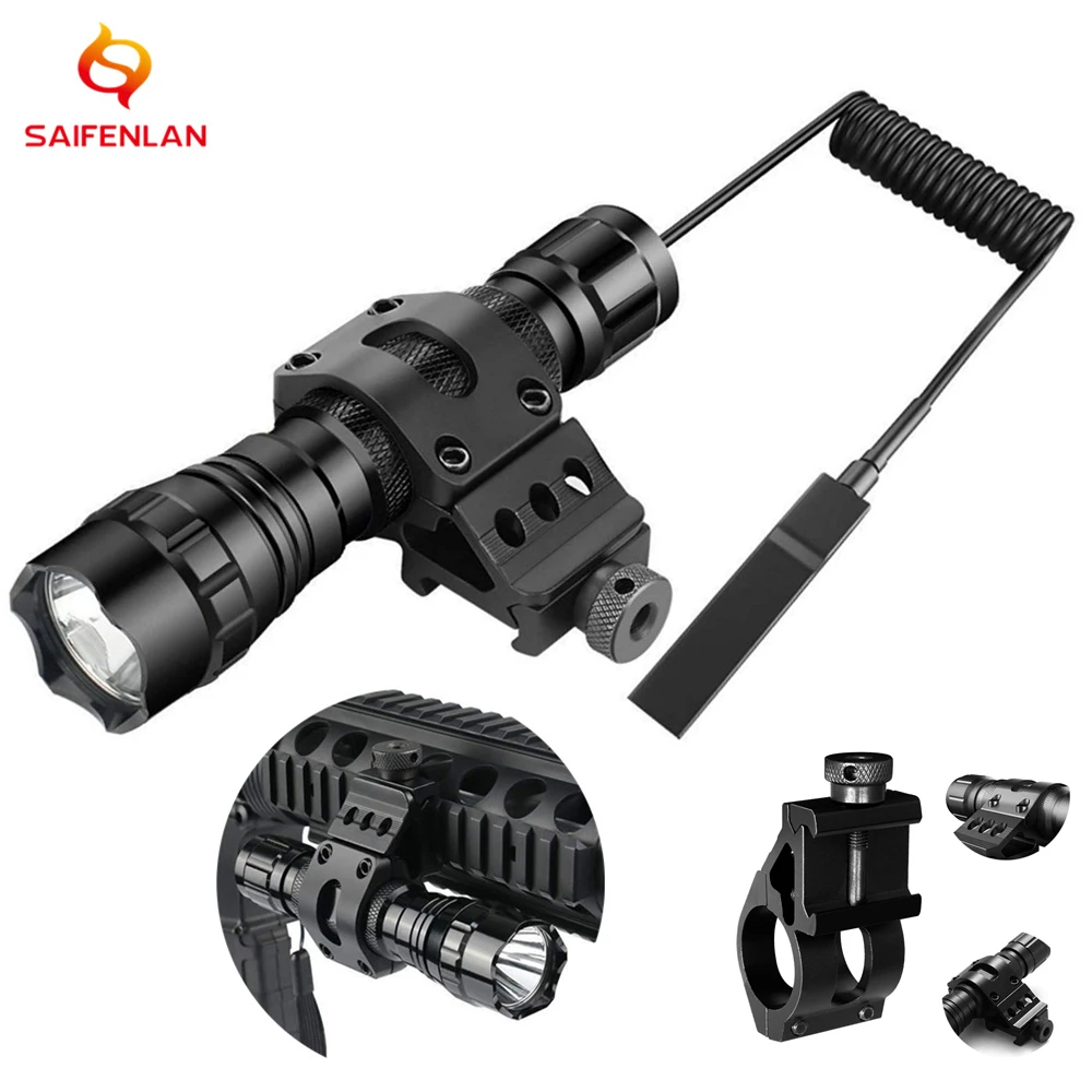 Tactical Flashlight 1200 lumens Hunting Flashlight Night Camping Light T6 / L2 LED 18650 Torch with Rail Mount