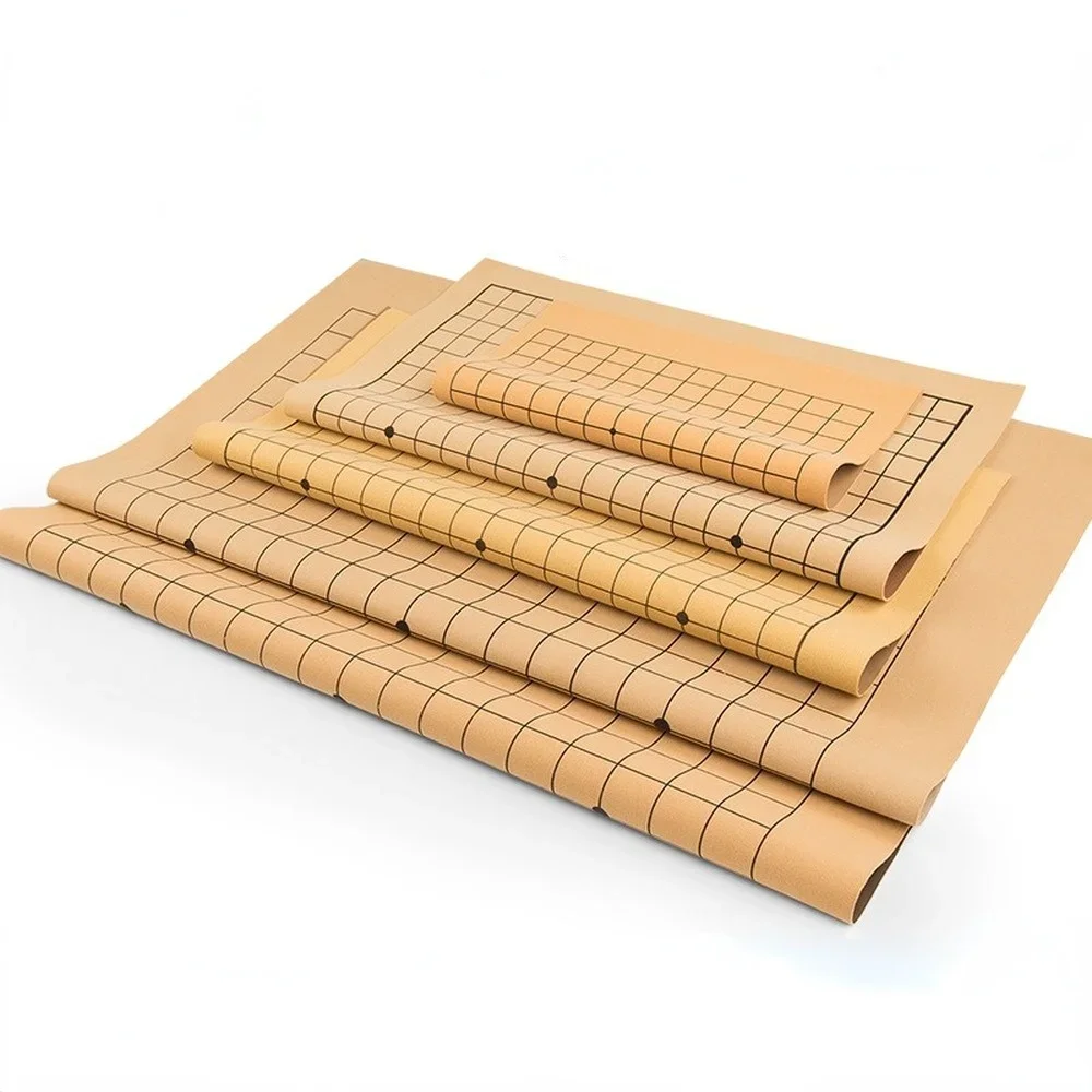 Go Game Board PU Leather Folding Weiqi Checkerboard Portable Practice Pad Multi Size Random Color Educational Strategy Game
