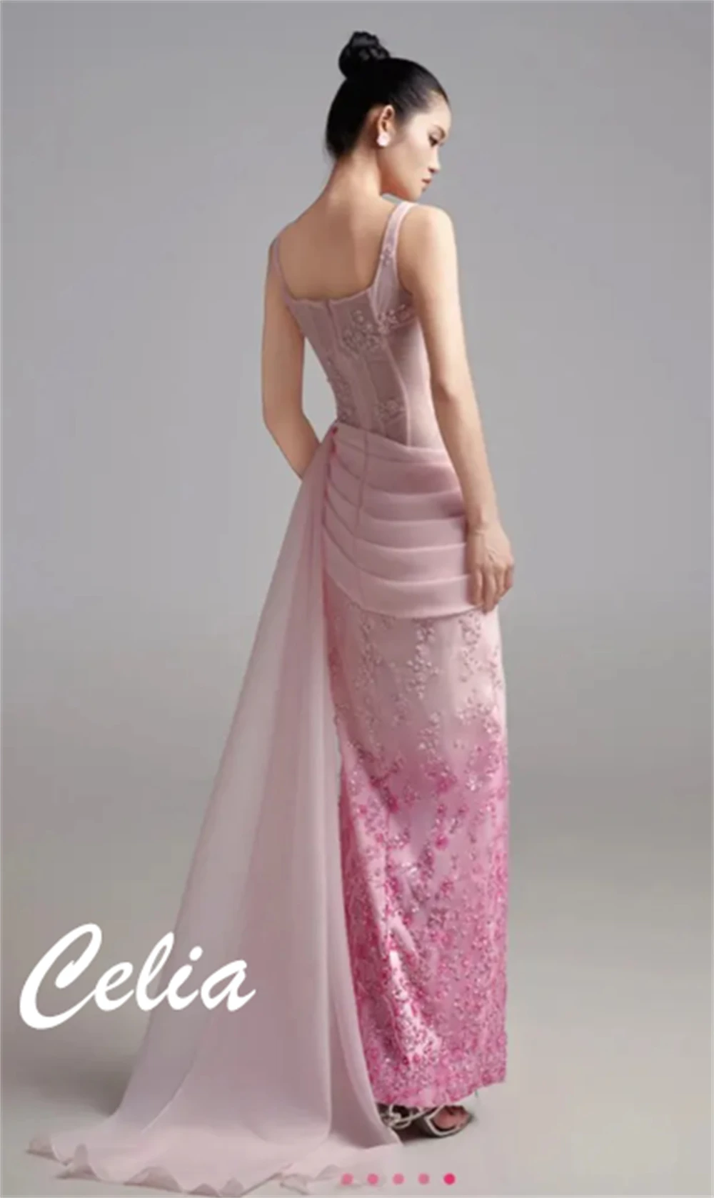 Dostosowane proste różowe satynowe suknie wieczorowe wykwintne bez ramiączek bez rękawów suknie gwiazd moda suknie na specjalne okazje