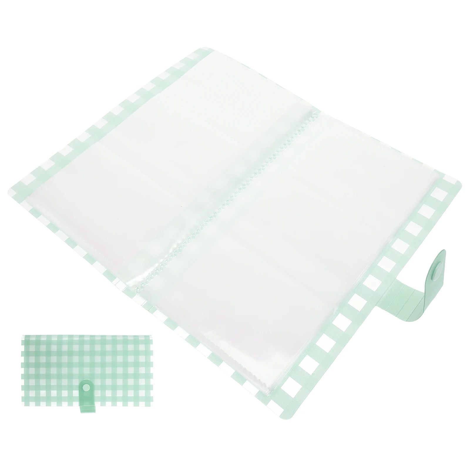 

Frosted Portable Photocard Album 240 Slots Cartoon Grid Pattern Compact Business Card Holder Organizer Secure Button Lock