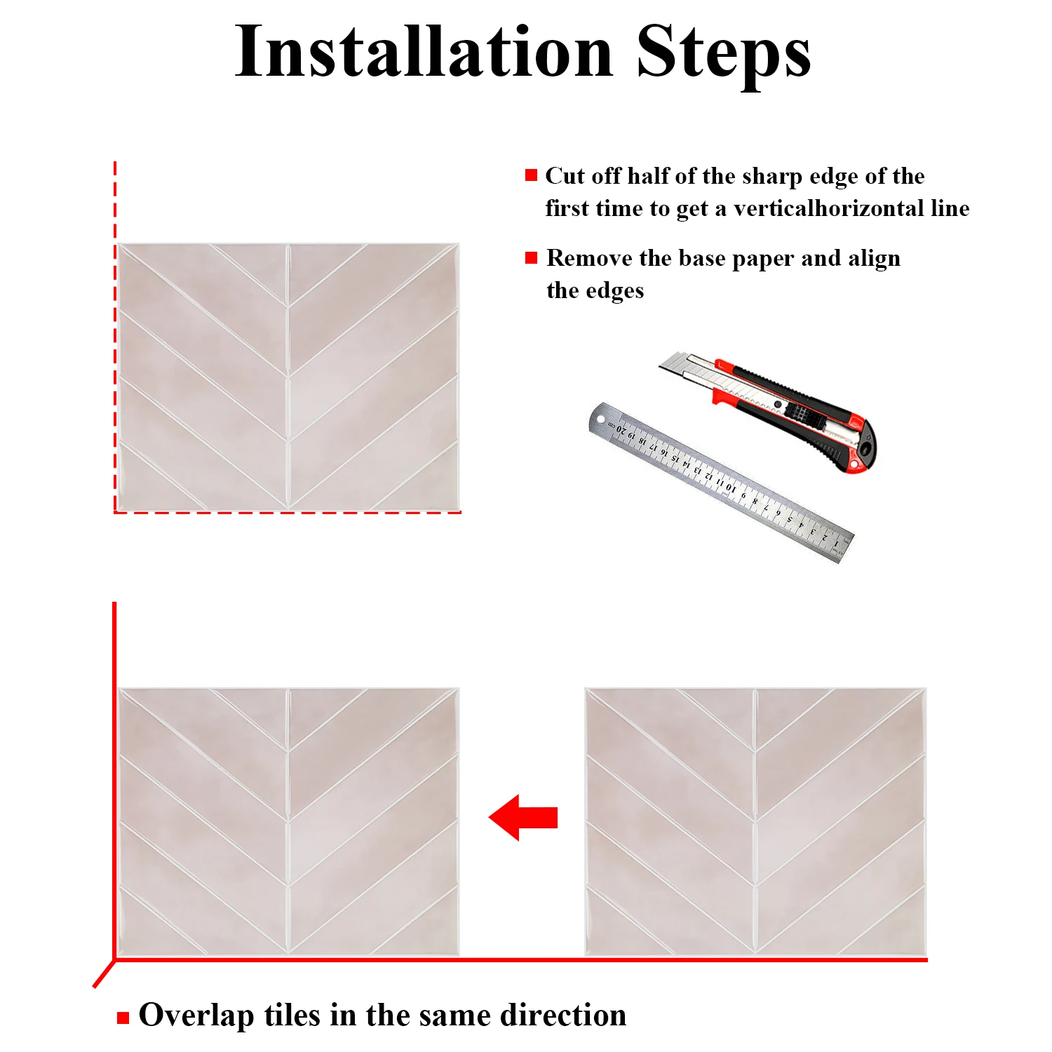 10 Pieces/set Peel and Stick Wall Tiles Waterproof Wall Stickers Easy to Install Self-Adhesive Wallpaper for Backsplash Decor