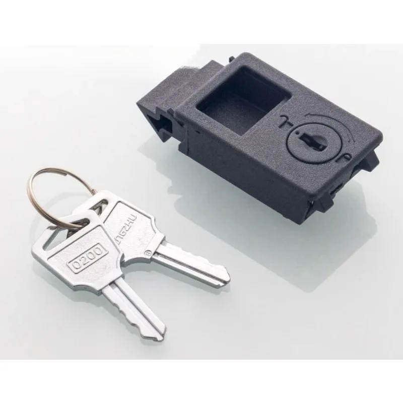 10Pcs Black Concealed Handle MS733-3 Durable Plastic Lock With Key For Electrical Box Distribution Cabinet Industrial Hardware