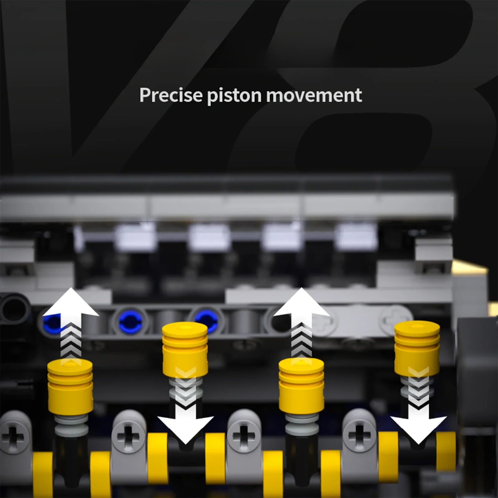 

1289pcs DIY Construction Brick Toy T1112 Sports Car V8 Turbo Engine Model Electric Building Blocks Small Particles for Adult Kid