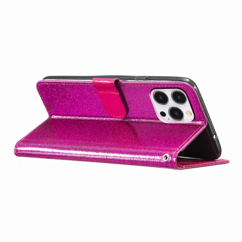 Carino Glitter Cassa Del Telefono Per OPPO A54 A93 A76 A17 A57 A77 A74 A36 A96 A94 5G Donna Bambini Portafoglio Carta Fondina Della Copertura P18D