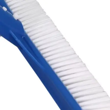 17 Inch Pool Brush with Rubber Head Nylon Bristles and Thickened Plastic Frame Suitable for Various Pool Types