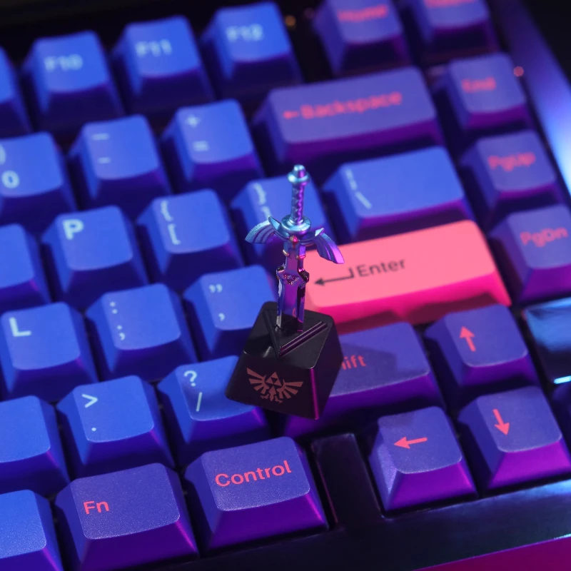 Keycap Logam Kerajaan Cincin Air Mata Rantai Master Pedang Keyboard Mekanis Seng Aluminium Logam Personalisasi Keycaps yang Disesuaikan