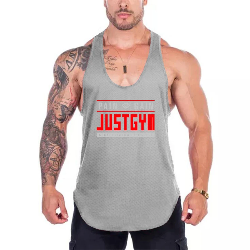 Men Mesh Casual Running Tank Top Fashion Sport Sleeveless T-shirts Quick-drying Workout Bodybuilding Single