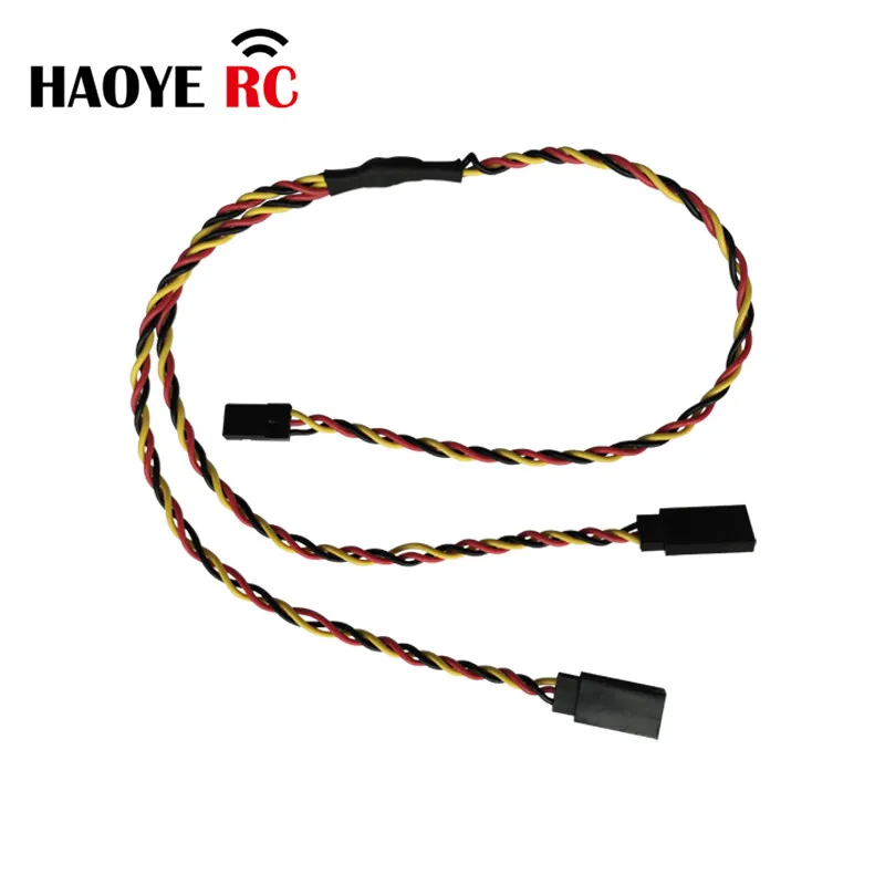 Haoye 2pcs L320mm L420mm Servo Extension Y Cable 22AWG 60core For Futaba JR Anti-interference Servo For RC Helicopter Part