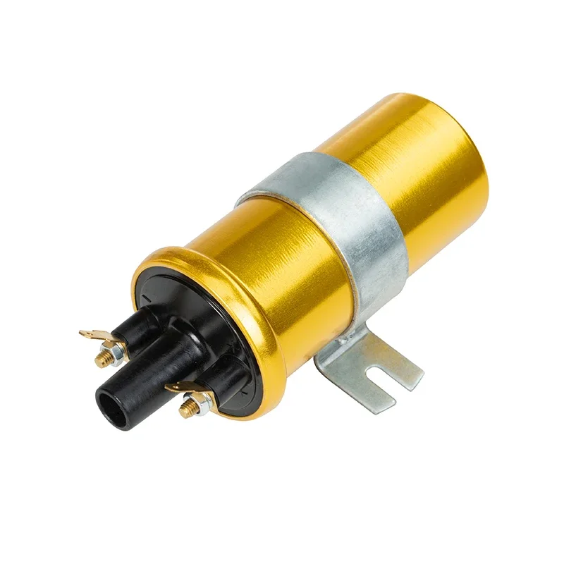 Gold Universal Car High Performance Standard 12V Sports Ignition Coil Points Condenser Based with Non Ballast Ignition System