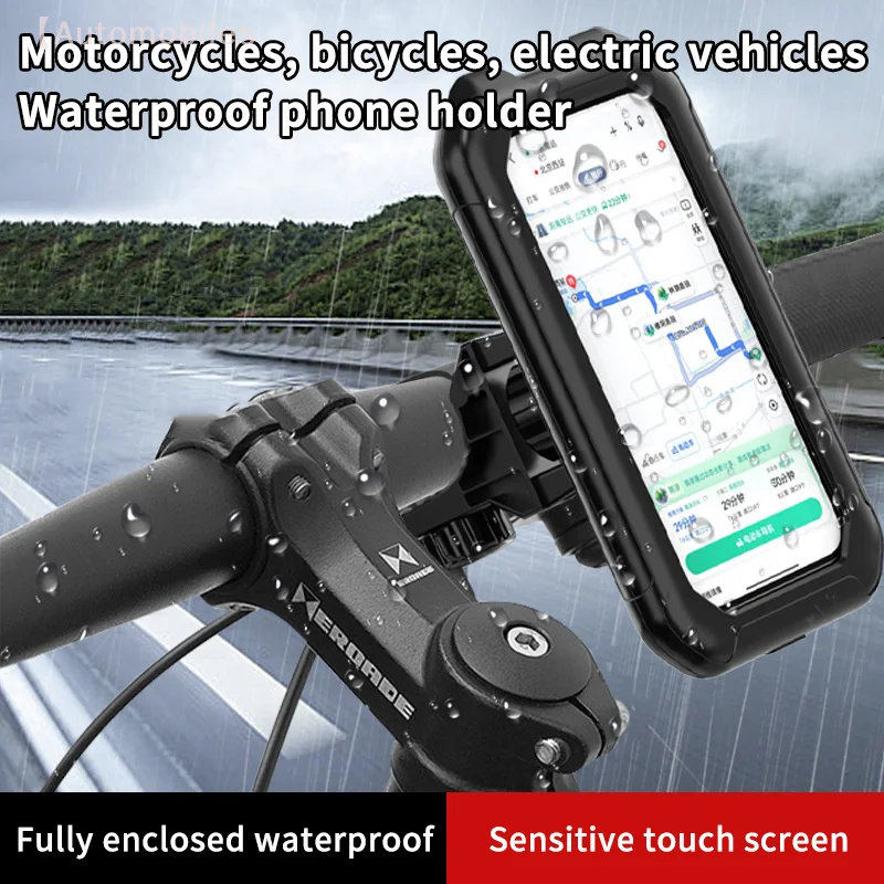 

Motorcycle Bicycle Mount Stand Waterproof Enclosed Holder Bag for Smartphones