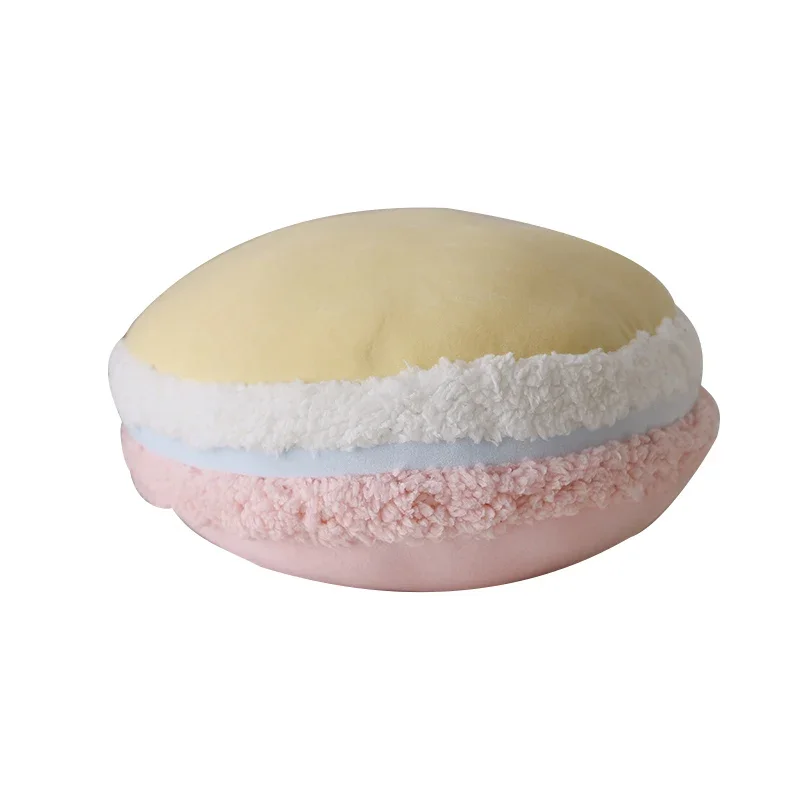 Pure Color French Macaron Round Cake Creative Plush Doll Pillow Cushion Gift With Core Home Decoration