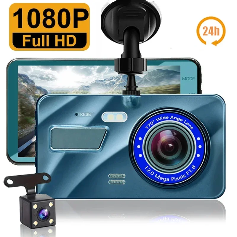 

Car DVR 2 Cameras 4.0 Inches Dash Cam Car Video Recorder Auto Registrator Dvrs Dash Cam with Dual Ways Cameras car accessories