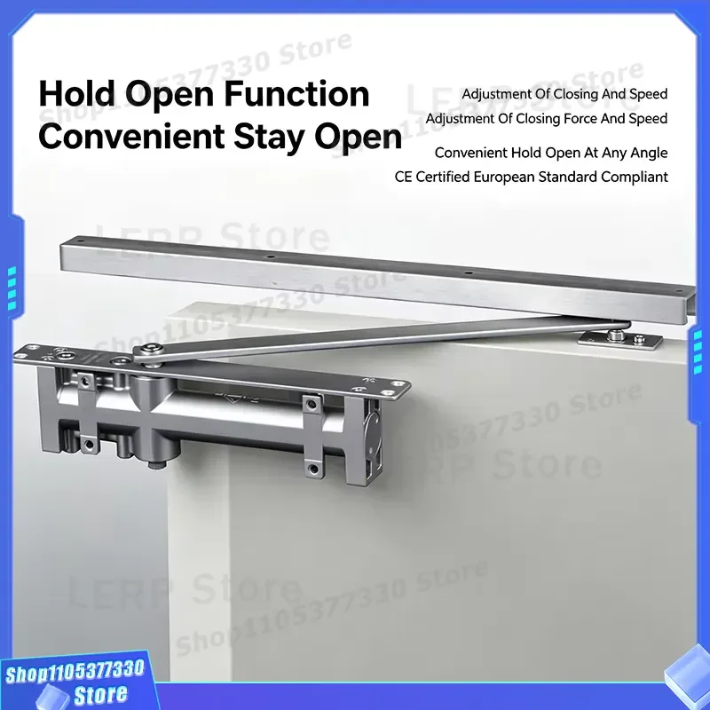 Modern Cam Type Concealed Door Closer with Hold Open Function for Sliding Door Fittings High Quality Adjustable Easy to