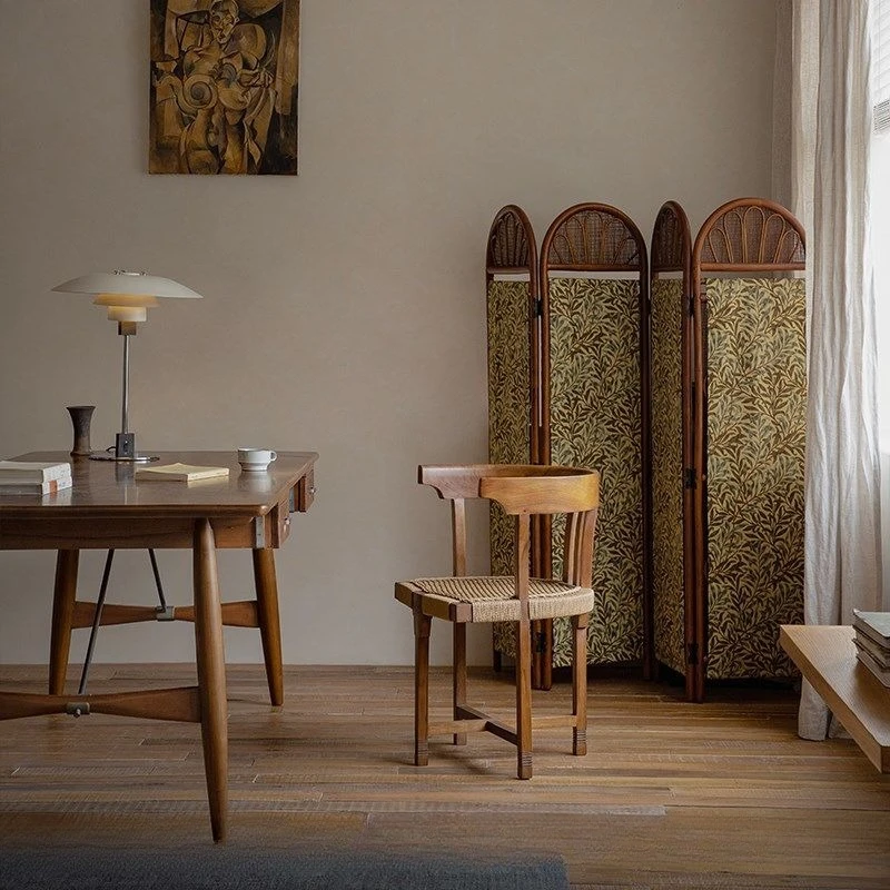 شاشة الروطان المصنوعة يدويًا من الخيزران، شاشة قابلة للطي منزلية قابلة للطي #2