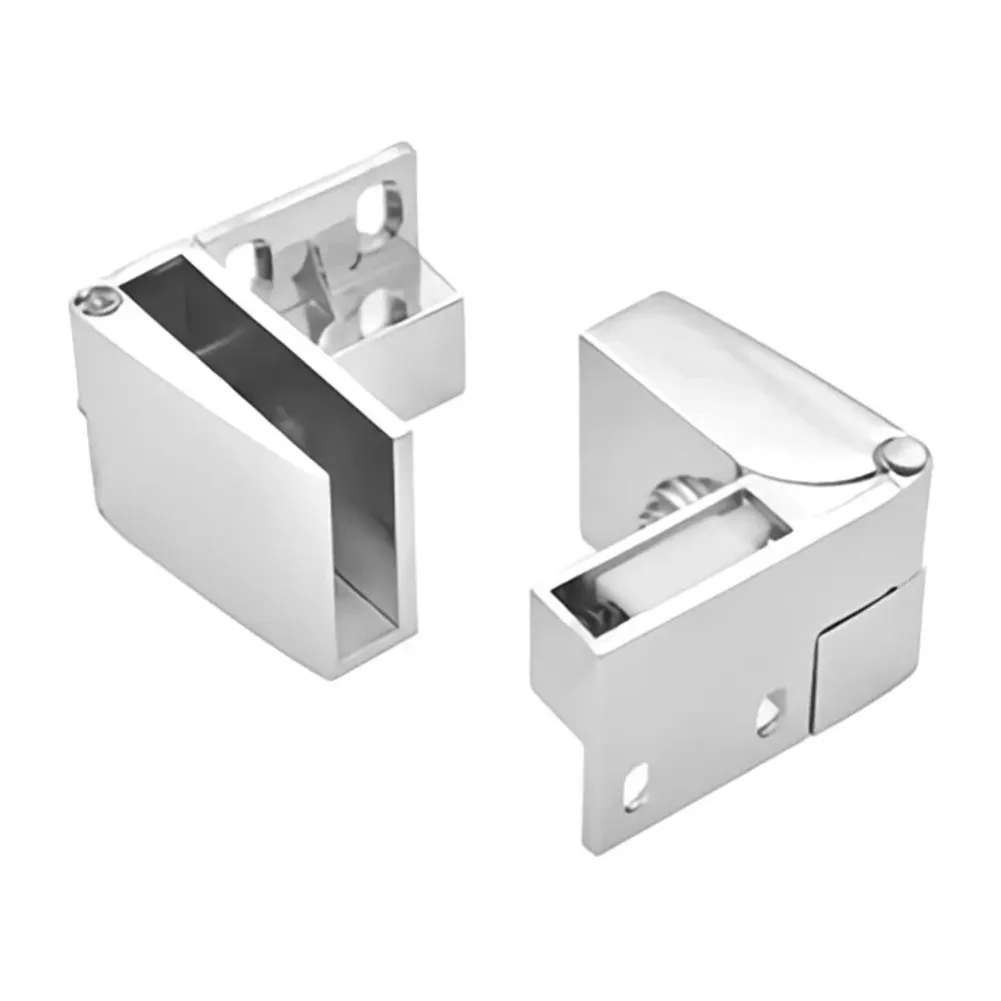 Zinc Alloy Self Closing Glass Door Hinges 1 Pair No Drilling Frameless Clamp Designed for Easy Installation on Glass Doors