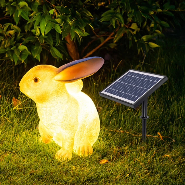 

Solar Landscape Lighting Sculpture Animal Luminous Rabbit Motif Lights Courtyard Garden Decorative Lawn Lamp