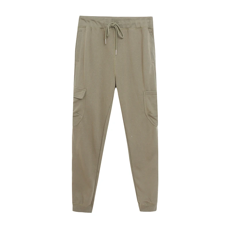 Fashionable Casual Workwear Pants with Drawstring Cuffed Multiple Pockets Thickened Cotton Polyester Slimming Effect