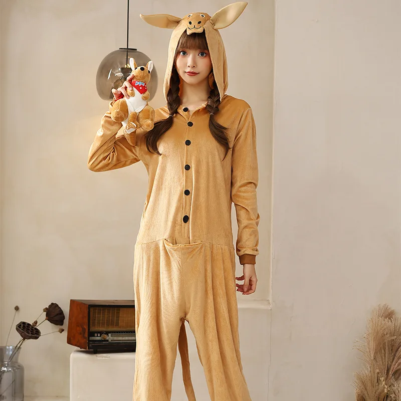 Uitvoering Dieren Kangroo Cosplay Grappige Jumpsuit Kostuums Dier Jurk Halloween Kostuum