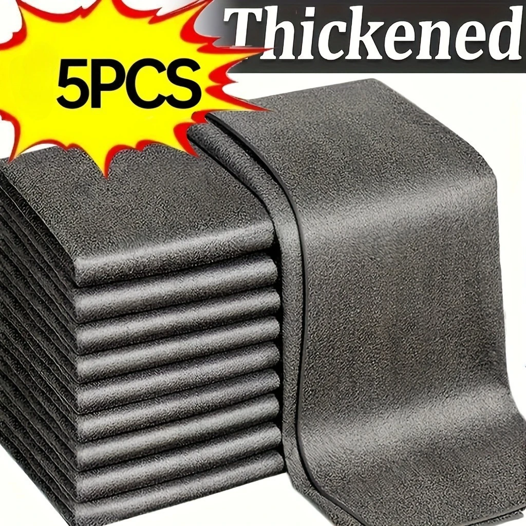 5pcs Magic Glass Cleaning Cloth Piece,Multi-Purpose Polyester Wipes for Windows,Mirrors,Car Washing,Kitchen,Bathroom Surfaces