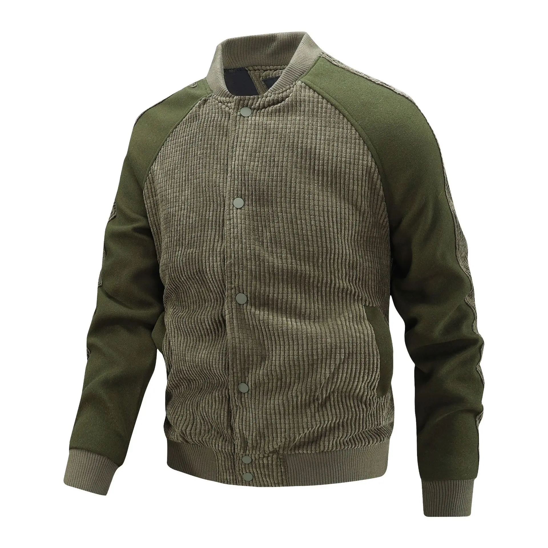 New autumn and winter men's cotton-padded and thickened corduroy and tweed sleeve flight jacket for men, warm and casual