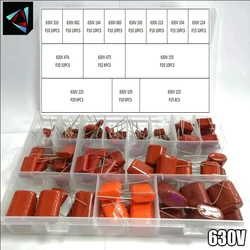 630V 128Pcs/Box 24 Types 333 682 104 683 103 223 334 224 474 684 155 225 105 CBB Metal Film Capacitors Assortment Kit