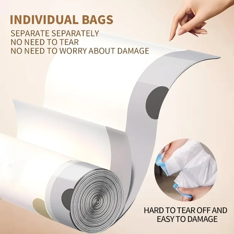 100/200 قطعة من أكياس القمامة برباط سميك، كيس قمامة صغير غير معطر، بطانات سلة المهملات المنفصلة لمطبخ مرحاض الحمام #4