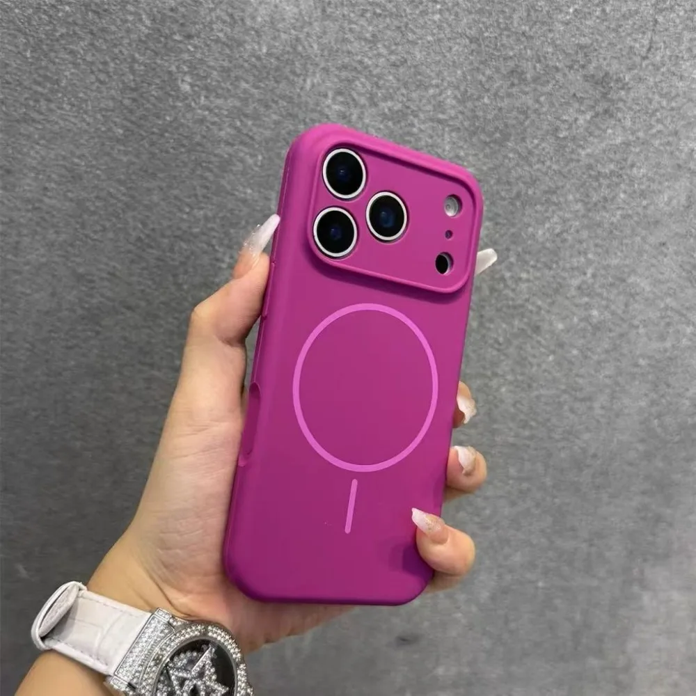 حافظة هاتف مغناطيسية من السيليكون السائل الأصلي لهاتف آيفون 17 16 14 15 Plus 12 13 Pro Max 17 Air لغطاء الشحن اللاسلكي Magsafe