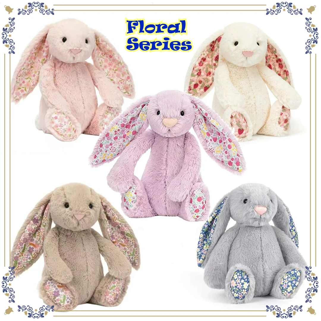 

Плюшевая игрушка Jc Bonnie Rabbit с цветочными ушками, милая мягкая кукла, подушка для дивана, подарок на день рождения для детей, декор для комнаты