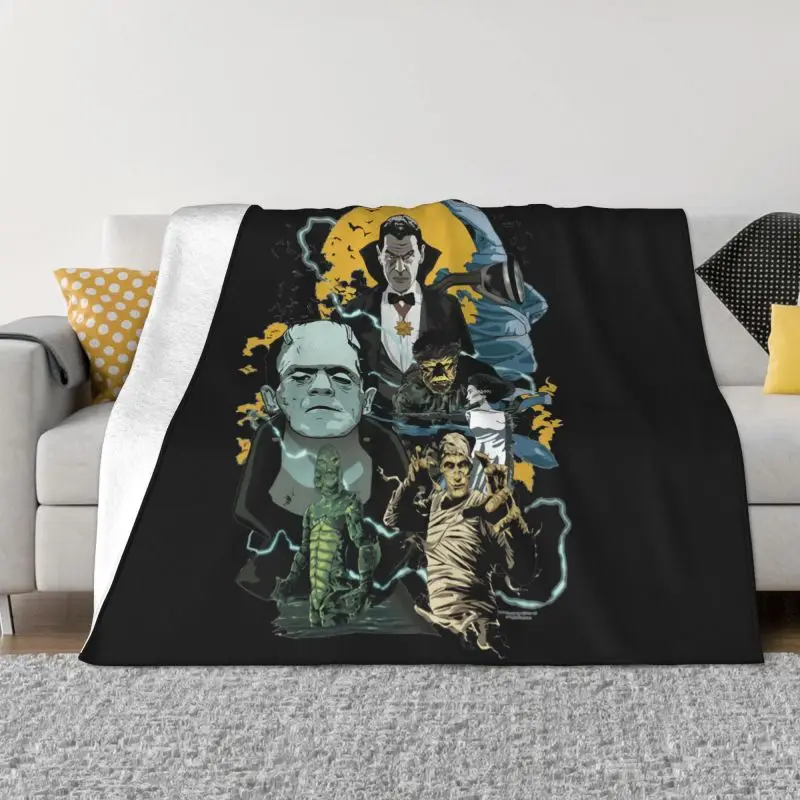 Universal Monsters Monster Mash Dracula Frankenstein Blanket Quilt Comfort Dual Purpose Bedding Throws Family Expenses