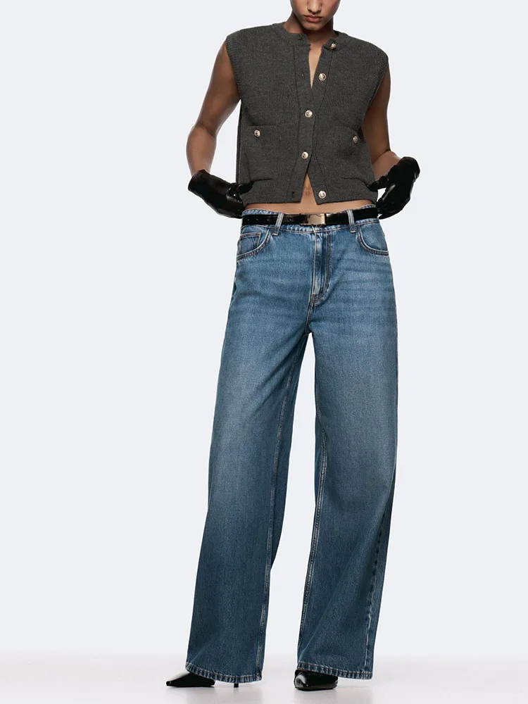 

Spring New Arrival Women's Single Button Simple Versatile Flat Needle Svel round Ne Vest Tank Top Commute Sle Regul...