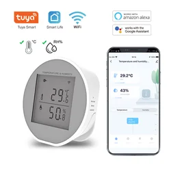 Tuya WIFI sensore di umidità della temperatura igrometro per interni rilevatore di termometro Smart Life App supporto Alexa Google Home