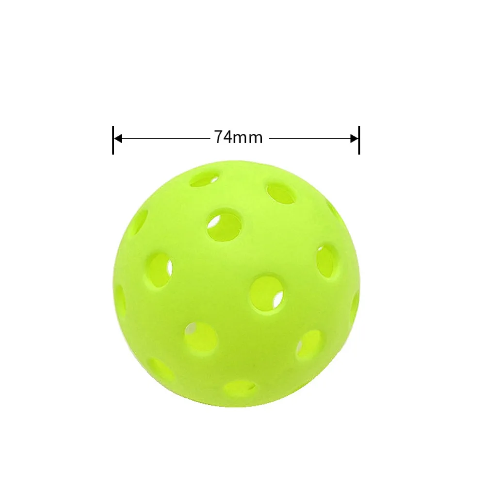 Multicolor 74mm Injection Molded Pickle Balls 4 Pack with Storage Bucket for Club Training