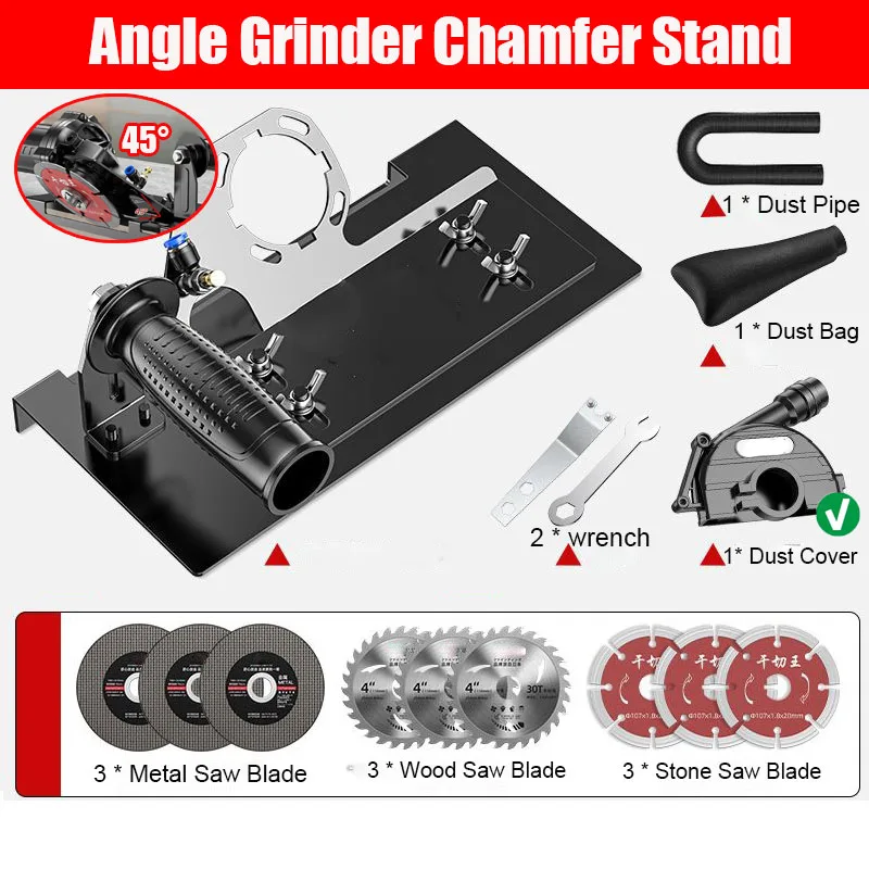 Angle Grinder Stand for Tile 45 Chamfer Cutting Tile Cutter Tool Tile Tools Cutting Bracket Angle Grinder Attachment for Cutting