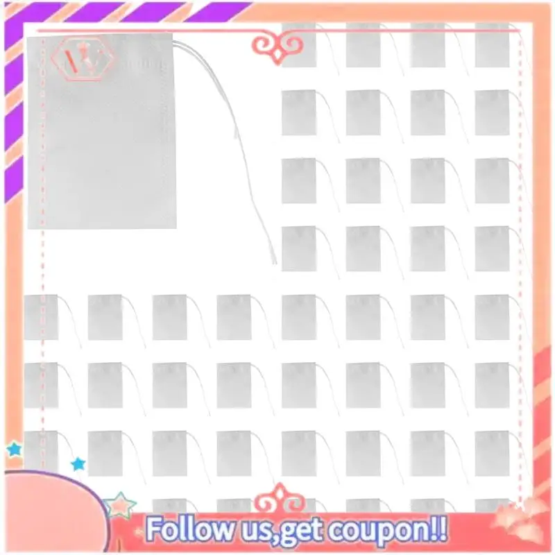 

AT84-2000 шт. одноразовые чайные фильтр-пакетики, пустые хлопковые фильтрующие чайные пакетики на шнурке для листового бирюзового цвета (3,54 х 2,75 дюйма)