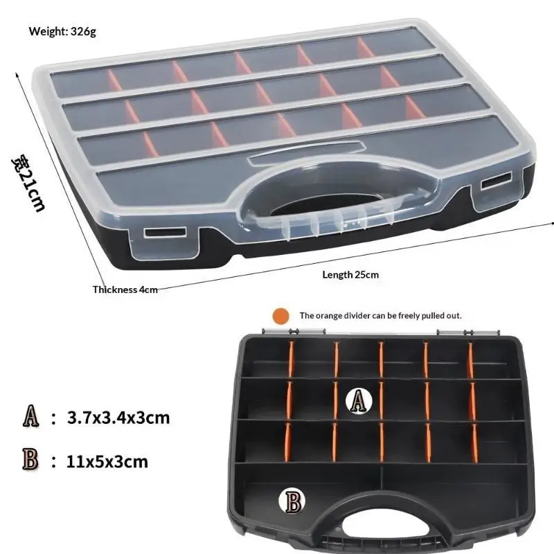 1 PCS Plastic Tool Organizer Box Thickened Compartment Case For Screws Drill Bits Parts Storage