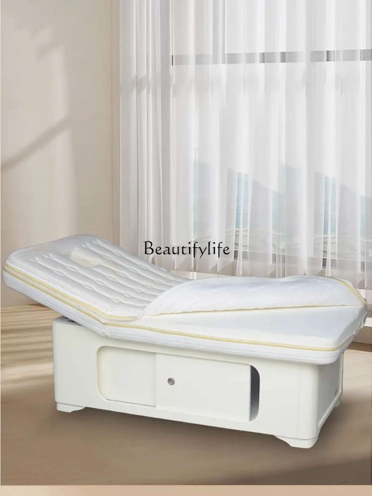 Solid Wood Latex Electric Beauty Bed Lifting Constant Temperature Heating High-End Massage Therapy