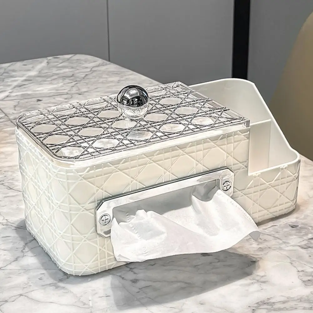 Moisture-proof Tissue Dispenser Tissue Dispenser Transparent Tissue Box Holder with Storage Compartment Lid for Anti-oxidation