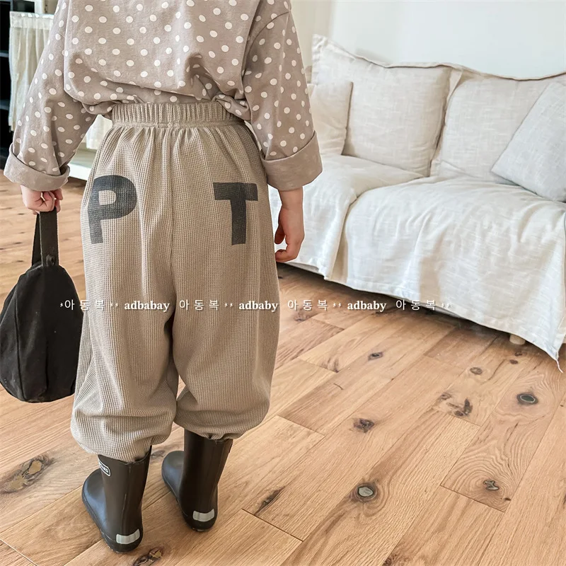 

Fashion Letter Print Girls Harem Pants Loose Children Trousers Cotton Baby Boys Casual Pants Kids Clothes Toddler Pants