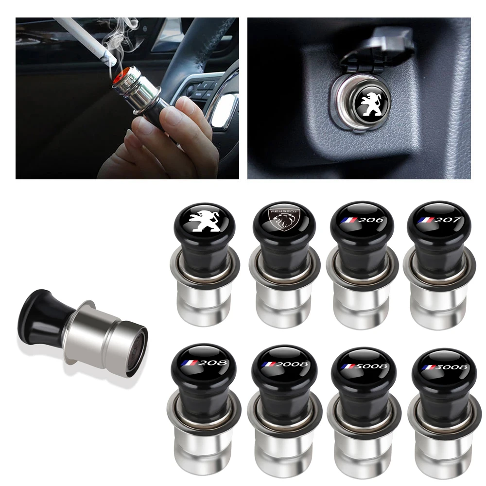 1pcs Car Windproof Flameless Cigarette Lighter Power Socket For Peugeot 206 207 208 306 307 308 406 407 408 106 107 3008 5008