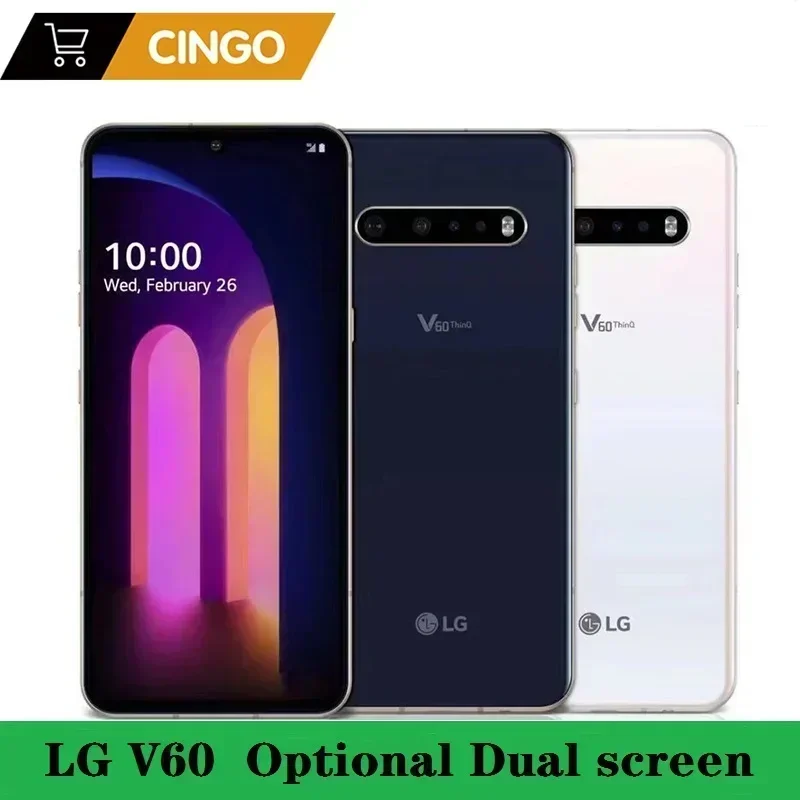 Оригинальный разблокирующий LG V60 ThinQ двухэкранный V600AM/V600TM/V600VM 6,8-дюймовый телефон Snapdragon 865 NFC 4/5G 8 ГБ ОЗУ 128 ГБ ПЗУ Android