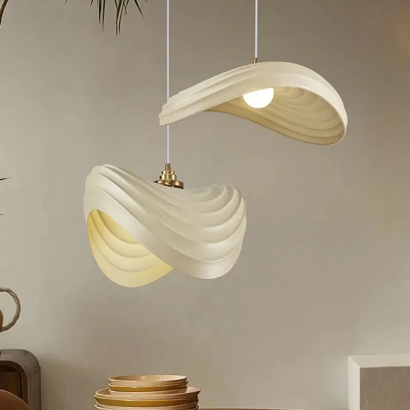 Modern Minimalism E27 Led Pendant Lights Nordic Dining Room Wabi Sabi Resin Suspend Lamp Bar Macaron Droplight Led Lamp Fixtures