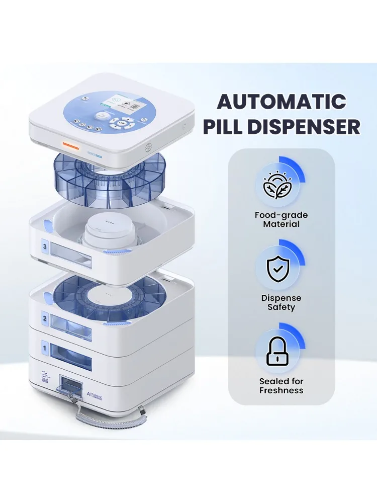 Automatische pillendispenser voor 28 dagen, veilig medicijnbeheer op afstand voor senioren, realtime app-bediening, spraakbegeleiding - afbeelding 2